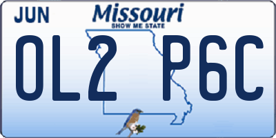 MO license plate OL2P6C