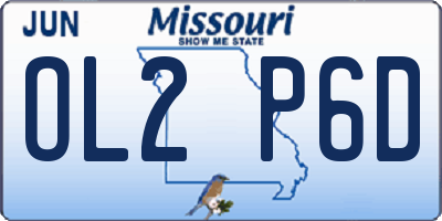 MO license plate OL2P6D