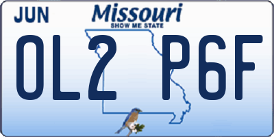 MO license plate OL2P6F