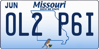 MO license plate OL2P6I