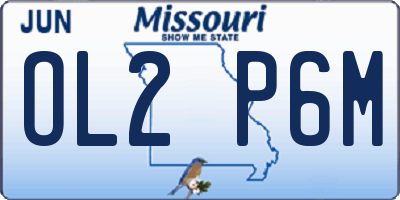 MO license plate OL2P6M
