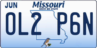 MO license plate OL2P6N