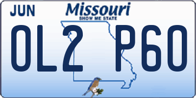 MO license plate OL2P6O