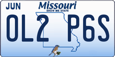 MO license plate OL2P6S