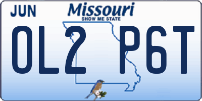 MO license plate OL2P6T