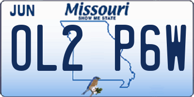 MO license plate OL2P6W