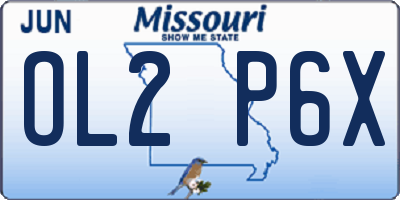 MO license plate OL2P6X
