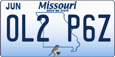 MO license plate OL2P6Z