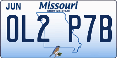 MO license plate OL2P7B