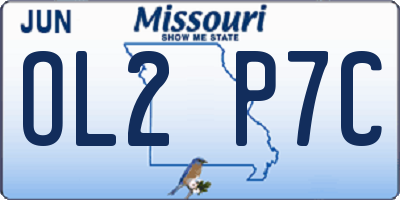 MO license plate OL2P7C