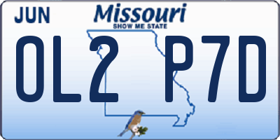 MO license plate OL2P7D