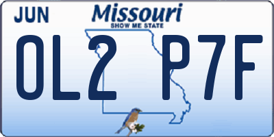 MO license plate OL2P7F