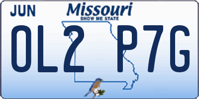 MO license plate OL2P7G