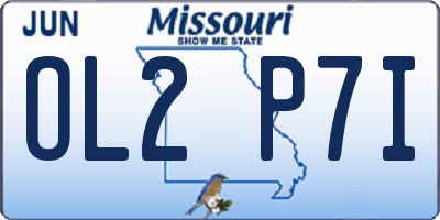 MO license plate OL2P7I