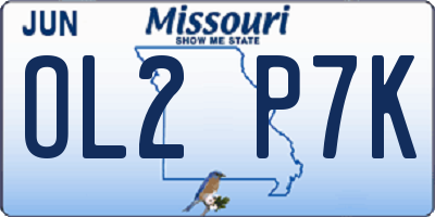 MO license plate OL2P7K
