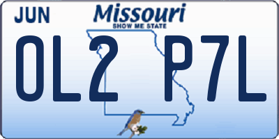 MO license plate OL2P7L