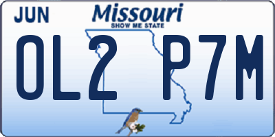 MO license plate OL2P7M