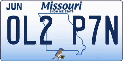 MO license plate OL2P7N