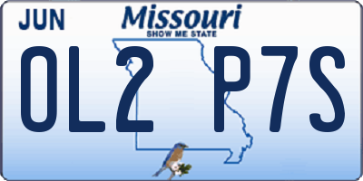 MO license plate OL2P7S