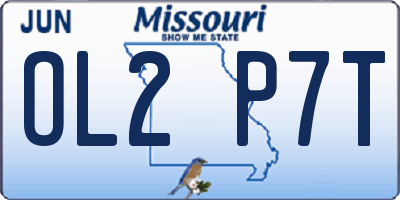 MO license plate OL2P7T