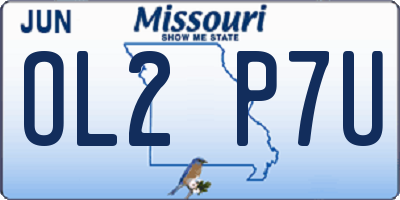 MO license plate OL2P7U