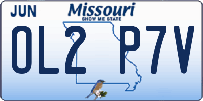 MO license plate OL2P7V