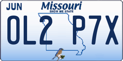 MO license plate OL2P7X