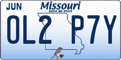 MO license plate OL2P7Y