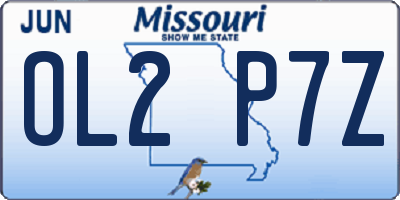 MO license plate OL2P7Z