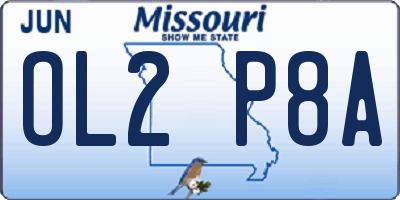 MO license plate OL2P8A