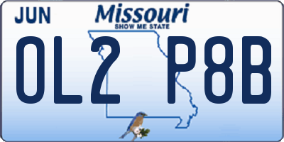 MO license plate OL2P8B