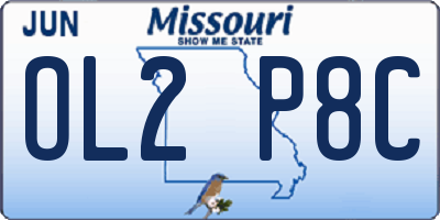 MO license plate OL2P8C