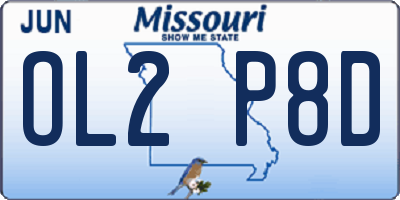 MO license plate OL2P8D