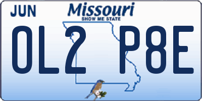 MO license plate OL2P8E