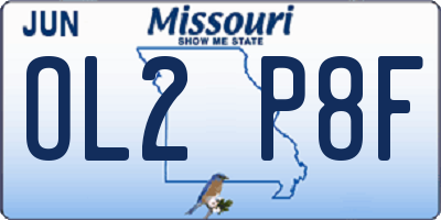 MO license plate OL2P8F