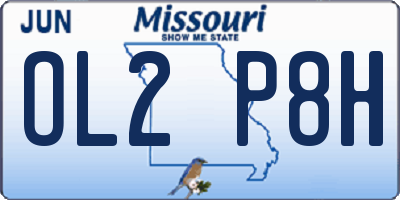 MO license plate OL2P8H