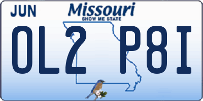 MO license plate OL2P8I