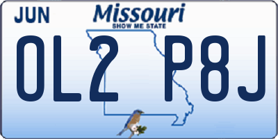 MO license plate OL2P8J