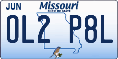 MO license plate OL2P8L