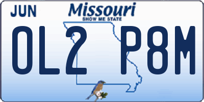 MO license plate OL2P8M