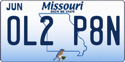 MO license plate OL2P8N