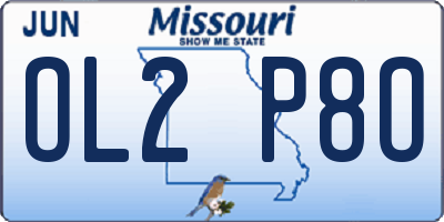 MO license plate OL2P8O