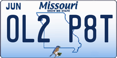 MO license plate OL2P8T