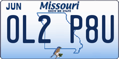 MO license plate OL2P8U