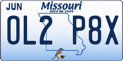 MO license plate OL2P8X