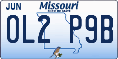MO license plate OL2P9B