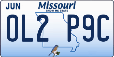MO license plate OL2P9C