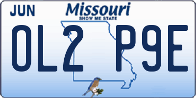 MO license plate OL2P9E