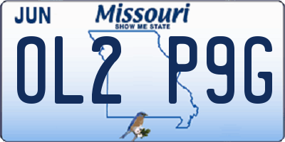 MO license plate OL2P9G