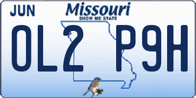MO license plate OL2P9H